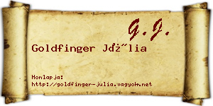 Goldfinger Júlia névjegykártya